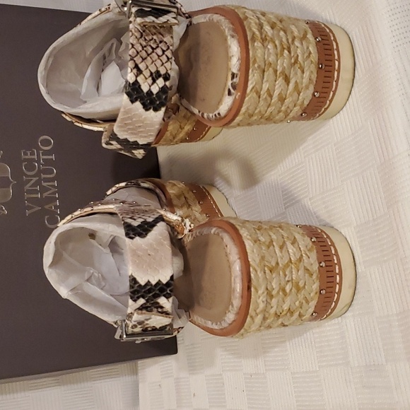 Vince Camuto Marsa Snakeskin Platform Espadrille Sandals - Picture 4 of 13